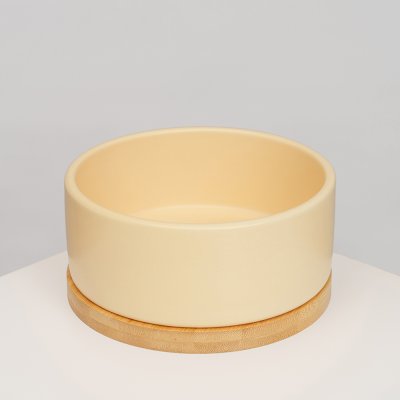 RURRI Миска керамическая на подставке для собак средних и крупных пород, 16х6,5 см, 800 мл, молочная