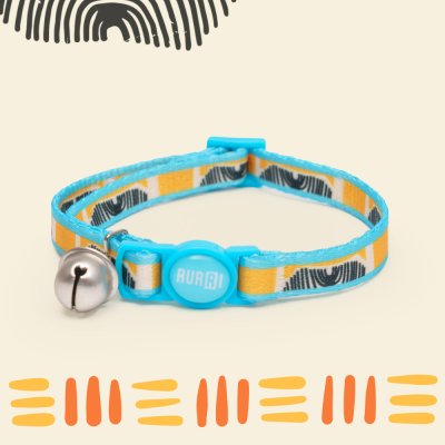 RURRI Ошейник для кошек Саванна, обхват шеи 30 см, ширина 1 см, оранжевый