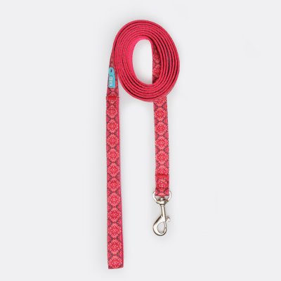 RURRI Поводок нейлоновый для собак Этника, длина 2 м, ширина 1,5 см, красный