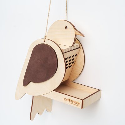 Petmax Кормушка для уличных птиц Птичка, 22х10х22 см