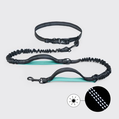 Rungo Поводок для бега черно-зеленый 190-270мм