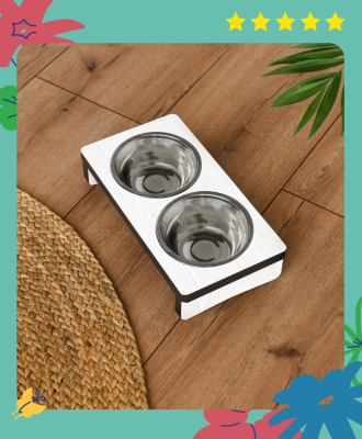 Миски Yami Yami миски Миска "Ранго" двойная 2*0,35л, белая (2*0,35 л)