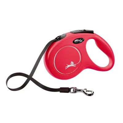 Flexi Рулетка для собак New Classic, M, до 25 кг, ремень 5 м, красный