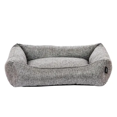 RURRI Лежак Рогожка для кошек и собак средних пород со съемным чехлом 70х60см, серый