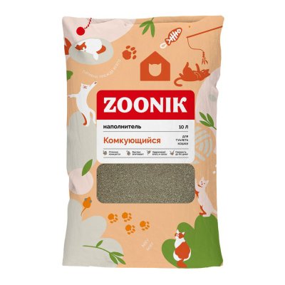 Зооник Наполнитель бентонитовый комкующийся для кошачьего туалета, 10 л (9 кг)