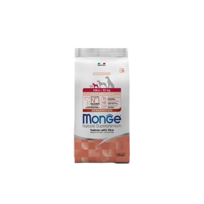 Корм для щенков Monge Dog Speciality Line Monoprotein для мелких пород, лосось с рисом сух. 2,5кг