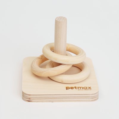 Petmax Игрушка для птиц Пирамида с кольцами, XL, 10x9х6 см