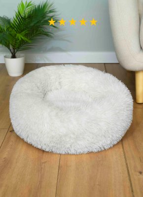 Лежаки PETSHOP Лежанка для кошек и собак пушистая "Облачко", 50 см, зеленая (зеленый)