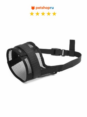 Ошейники, шлейки PETSHOP Намордник нейлоновый XXL, 28-34 см., черный (XXL)