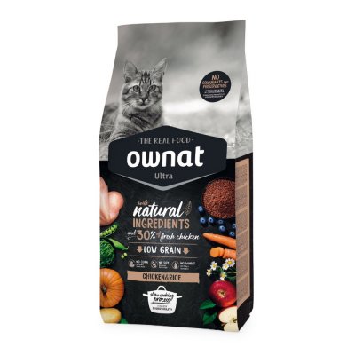 Ownat Ultra Сухой корм для кошек, с курицей и рисом, 1,5 кг