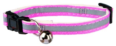 Trixie Ошейник нейлоновый со светоотражающей полосой для котят, 15-21х1 см