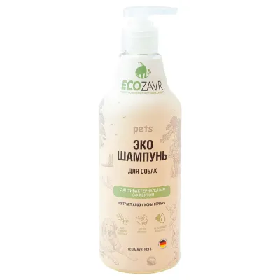Ecozavr Эко шампунь для собак с антибактериальным эффектом Алоэ 500 мл