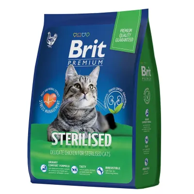 Brit Premium Cat Sterilised Сухой корм для стерилизованных кошек, с курицей, 2 кг