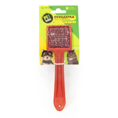 Pet hobby Пуходерка пластмассовая малая с каплей для кошек и собак, 5х9х22 см