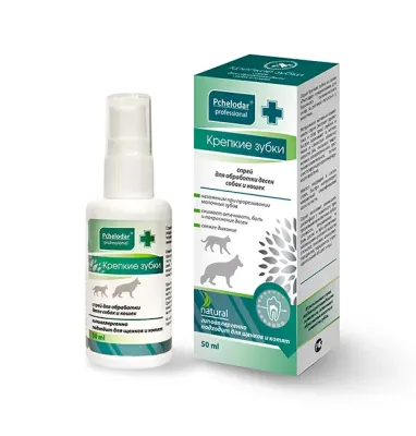 Pchelodar Крепкие Зубки спрей для обработки десен собак и кошек 50мл