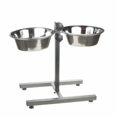 Petmax Стойка-кормушка металлическая для собак, 2 миски по 2,6 л