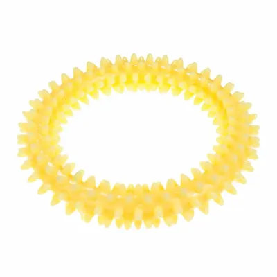 Petmax Игрушка для собак Кольцо массажное, желтое, 11 см