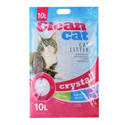 Clean Сat Crystall наполнитель для кошачьего туалета, силикагелевый, впитывающий, 10 л