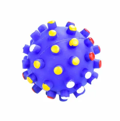 Petmax Игрушка для собак Мяч с шипами разноцветная винил 7 см