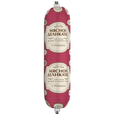 Yummy Колбаса для собак Мясной рацион, с рубцом, 500 гр.