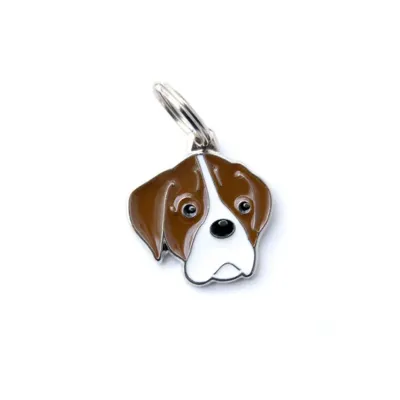 My family Адресник для боксера коричневого с белым Friends, 2,9х3,1 см